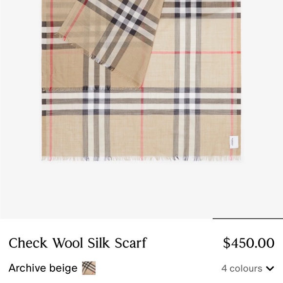 Burberry check wool silk scarf - Picture 7 of 7